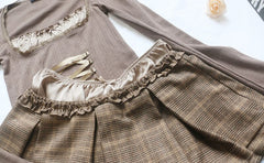 Vintage plaid nederdel