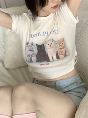 Cute Cat Friends Crop Top