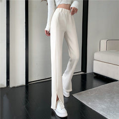 Causual Chic Comfy Velvet Long Wide Leg Gathered Waist Pants