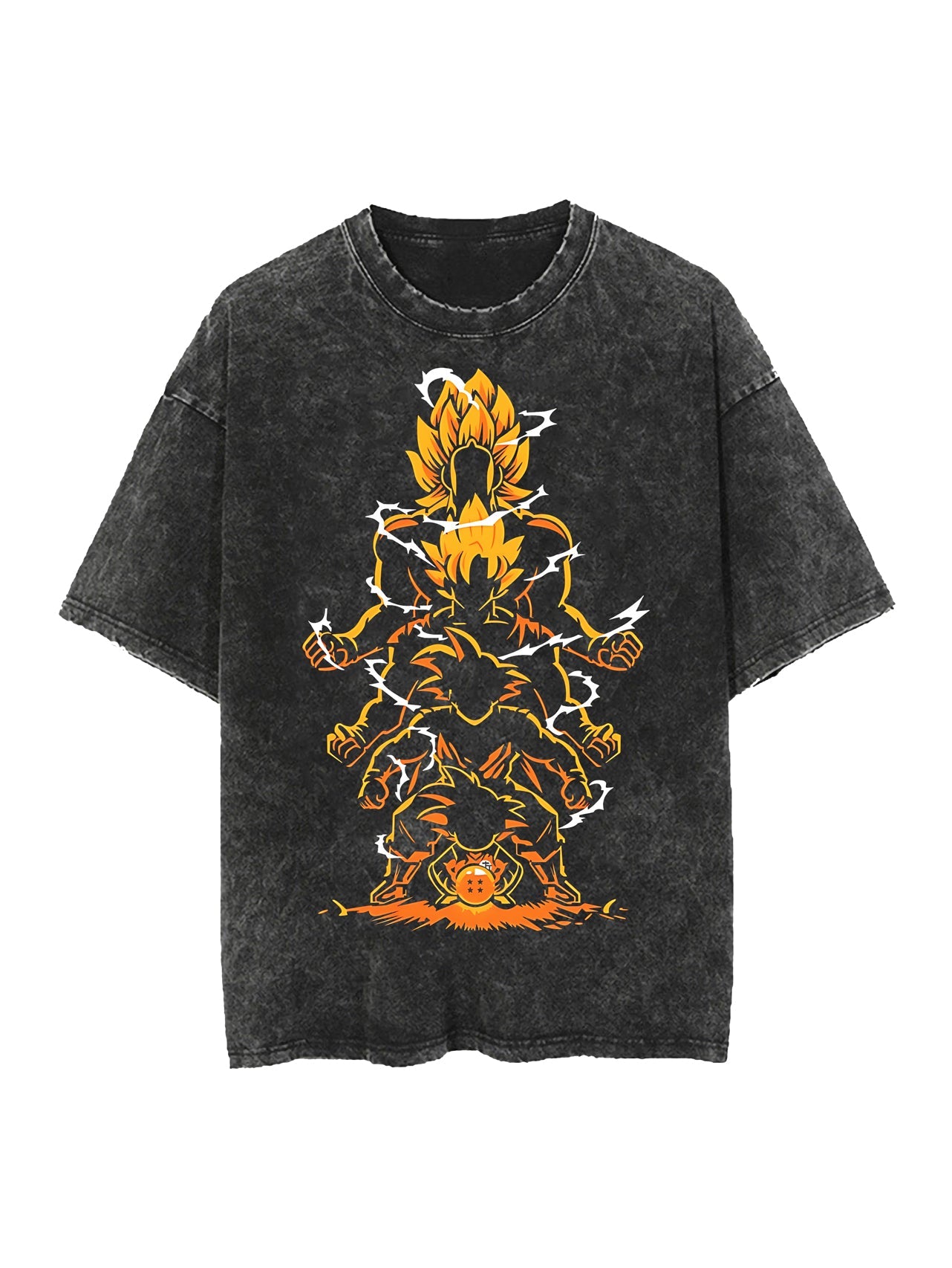 GOKU TRANSFORMATIONS VINTAGE OVERSIZE TEE Kawaii Side