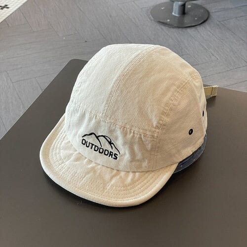 Japanese Short Brim Baseball Cap Female Street Soft Brim Five-Piece Sun Hat Student Outdoor Peaked Cap Male 0 GatoGeek Beige Adjustable 