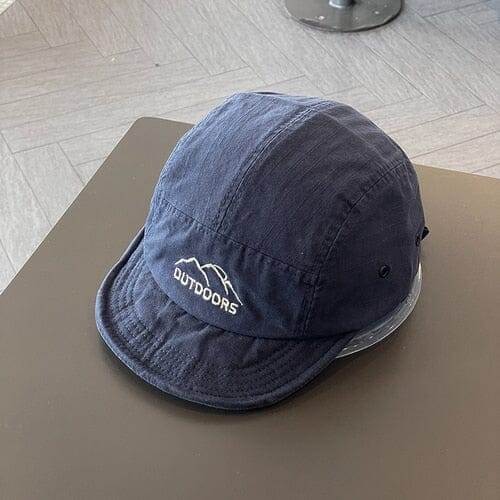 Japanese Short Brim Baseball Cap Female Street Soft Brim Five-Piece Sun Hat Student Outdoor Peaked Cap Male 0 GatoGeek Navy Adjustable 