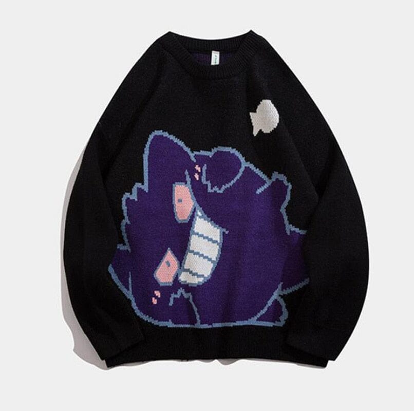 Kawaii Pokemon Sweater Anime Long Sleeve Snorlax Clothes Psyduck Pikachu Gengar Hoodie Loose Oversize Pullover Top For Man Women 0 GatoGeek 1 M 