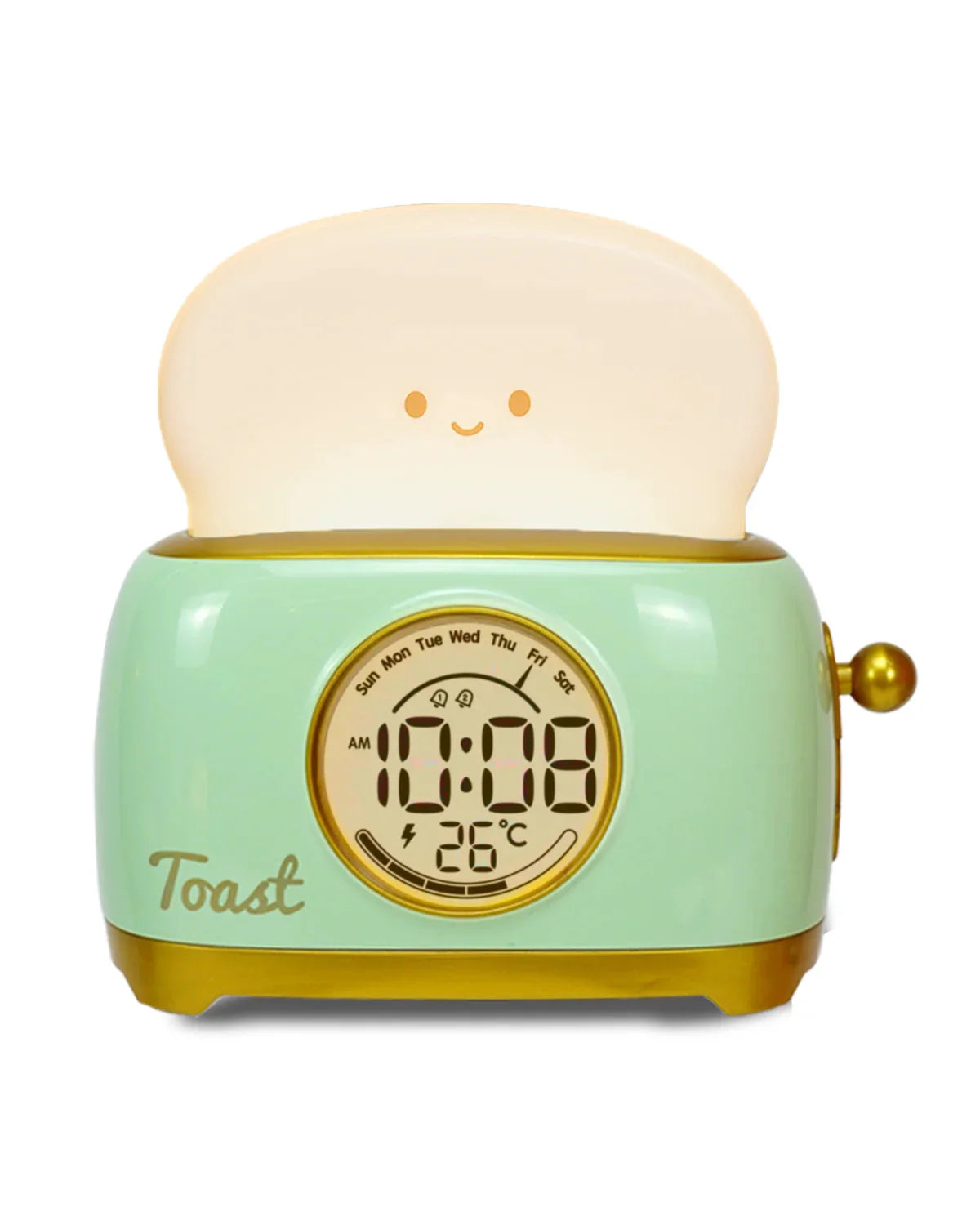 Kawaii Toast LED Night Light Digital Alarm Clock