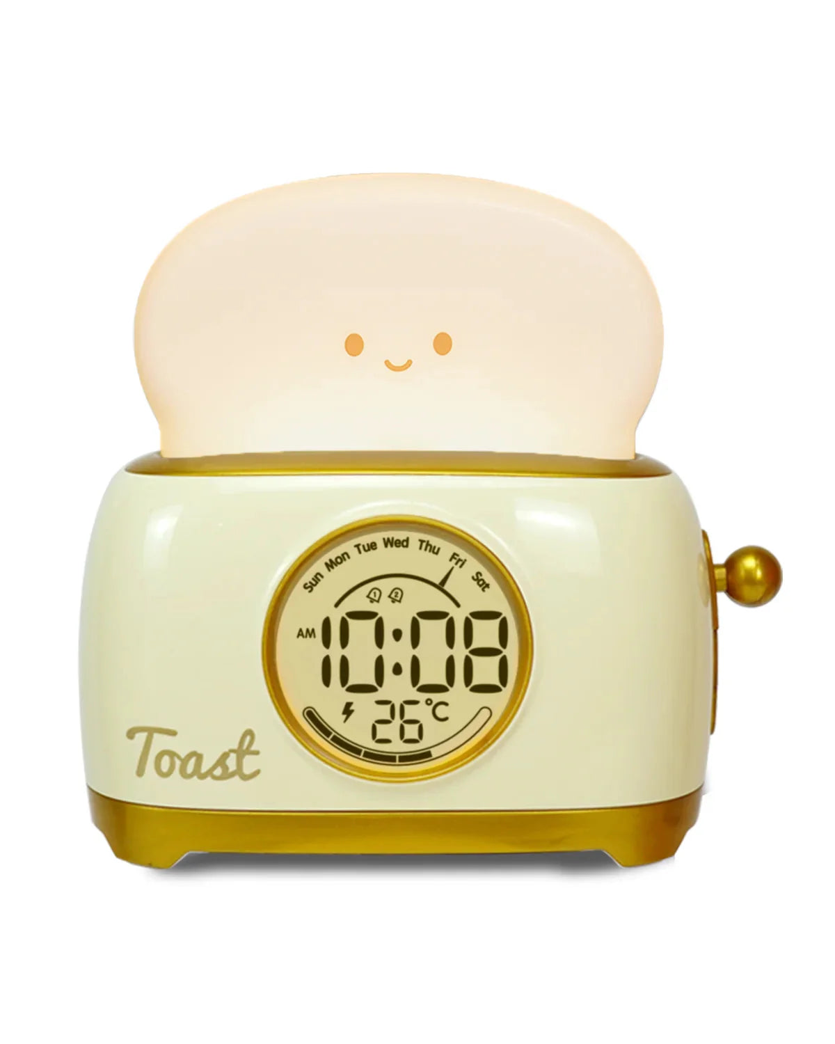 Kawaii Toast LED Night Light Digital Alarm Clock