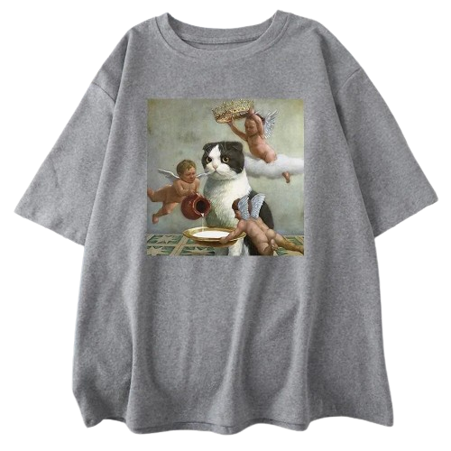 Little God Cat and Angels T-Shirt