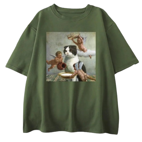 Little God Cat and Angels T-Shirt