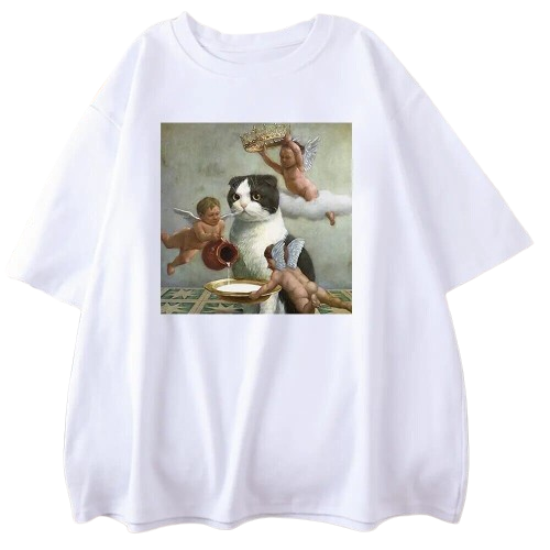 Little God Cat and Angels T-Shirt