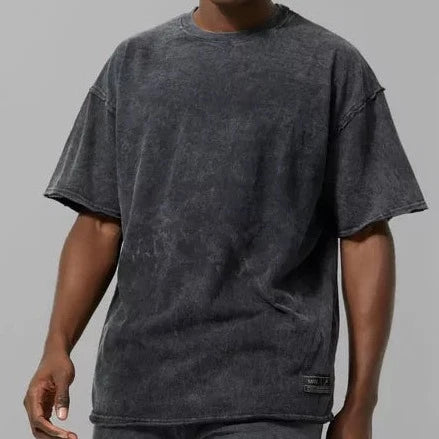 Acid Washed Basic Oversized T-Shirt