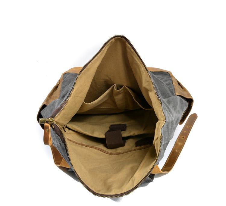 Military Roll-top Canvas Backpack