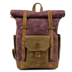 Military Roll-top Canvas Backpack