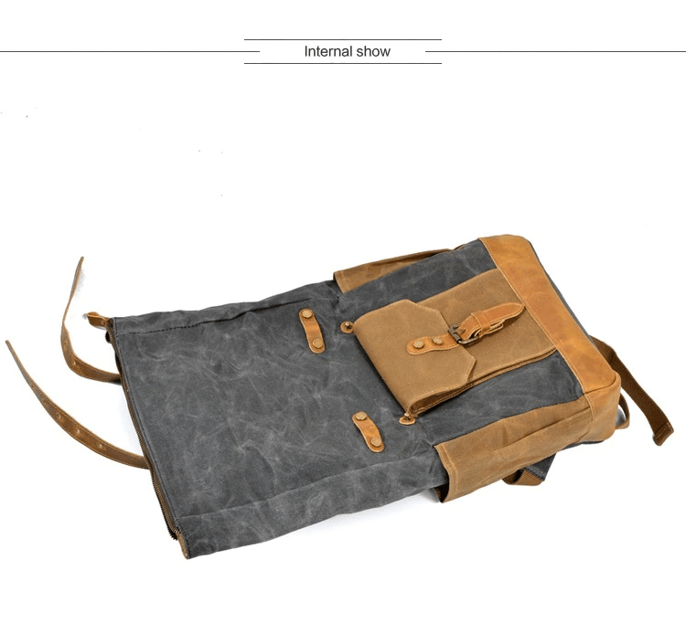 Military Roll-top Canvas Backpack