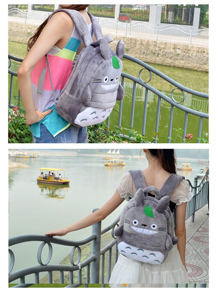 Mochila Felpuda Meu Amigo Totoro Ghibli Kawaii Bolsas e Mochilas GatoGeek 