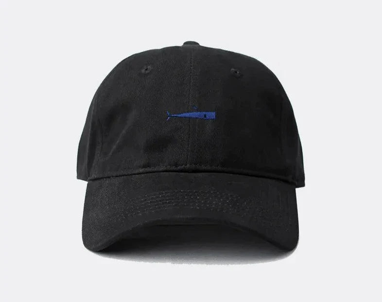 New Casual Men Embroidered Baseball Caps Korean Simple Fish Embroidery Women Hip Hop Cap Summer Breathable Adjustable Sun Hat GatoGeek Black 56-60cm 