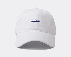 New Casual Men Embroidered Baseball Caps Korean Simple Fish Embroidery Women Hip Hop Cap Summer Breathable Adjustable Sun Hat GatoGeek White 56-60cm 