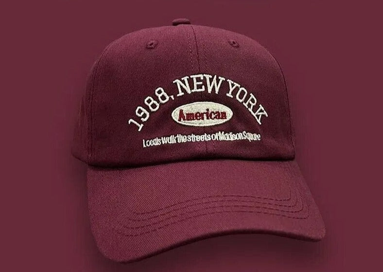 Retro Nostalgia Embroidered Baseball Caps Spring Autumn Women Men Leisure Peaked Hat Outdoor Shade Cotton Adjustable Sports Cap GatoGeek style2 Wine red Adjustable 