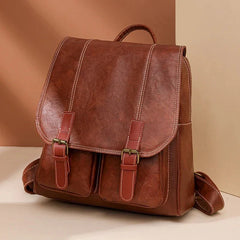 Soft Faux Leather Vintage Backpack