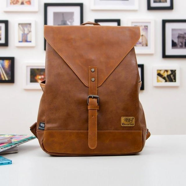 'The Vintage Traveler' - Faux Leather Backpack