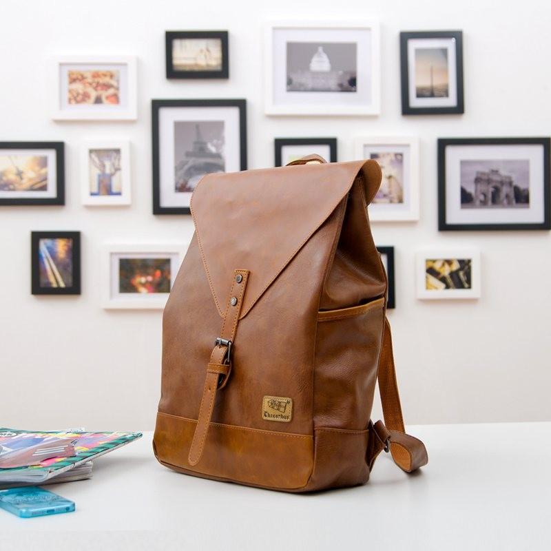 'The Vintage Traveler' - Faux Leather Backpack