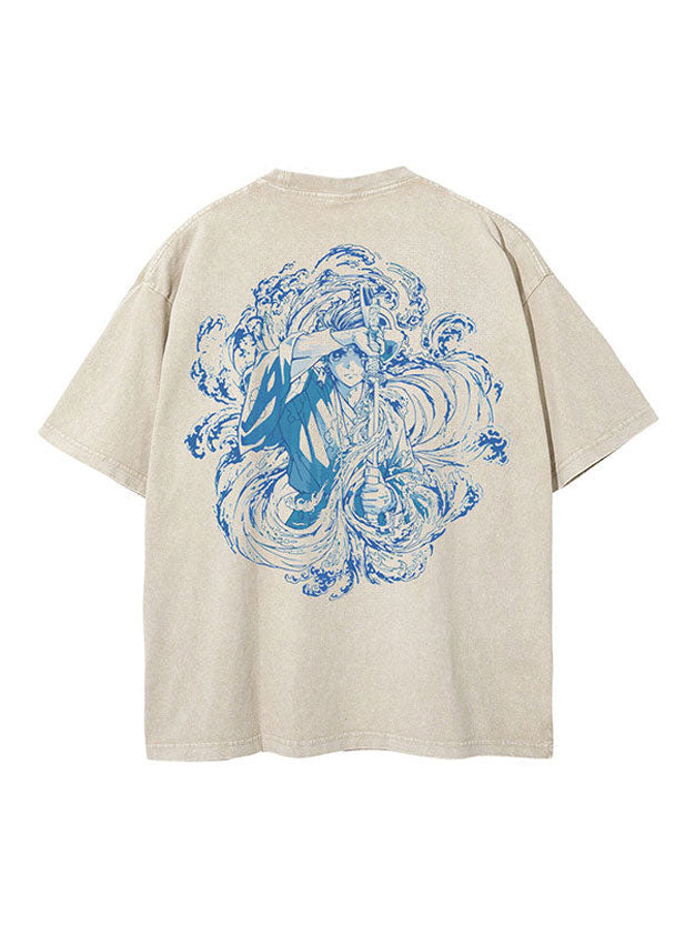 TANJIRO WATER BREATHING 2-SIDED VINTAGE TEE Kawaii Side