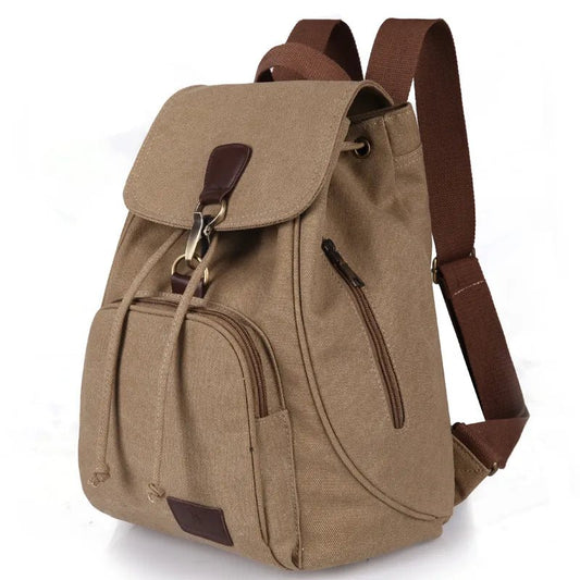 Vintage Drawstring Canvas Backpack