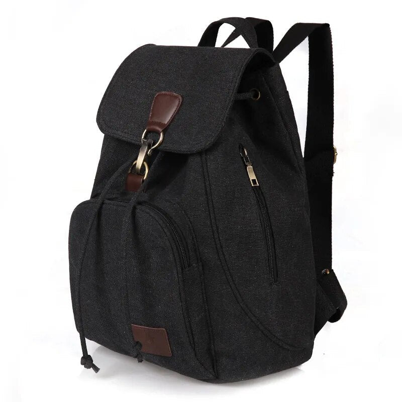 Vintage Drawstring Canvas Backpack