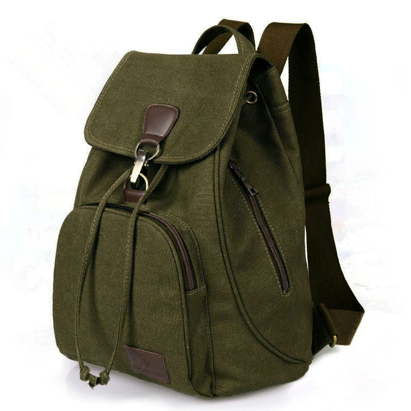 Vintage Drawstring Canvas Backpack