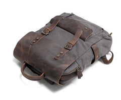 Vintage Leather & Canvas Backpack