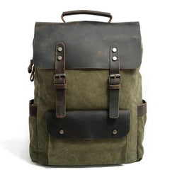 Vintage Leather & Canvas Backpack