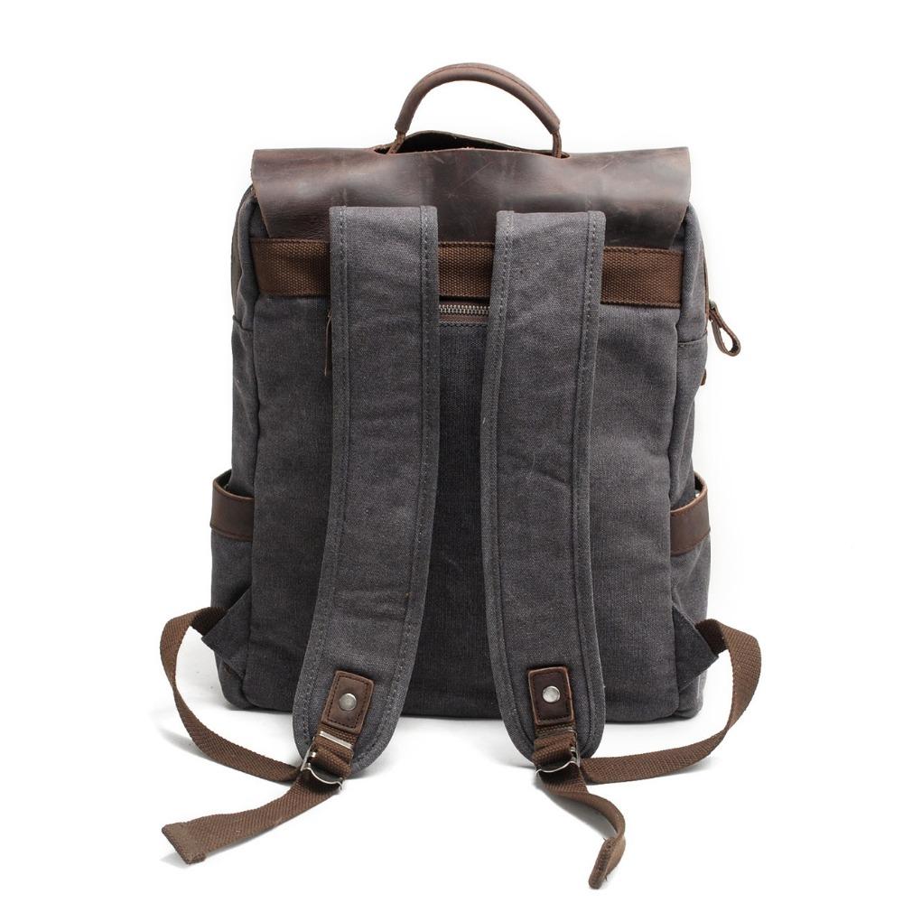 Vintage Leather & Canvas Backpack