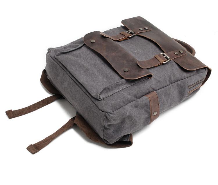 Vintage Leather & Canvas Backpack