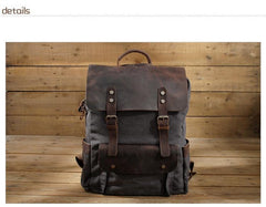 Vintage Leather & Canvas Backpack