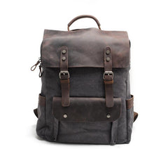 Vintage Leather & Canvas Backpack