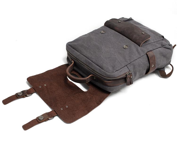 Vintage Leather & Canvas Backpack