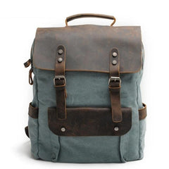 Vintage Leather & Canvas Backpack