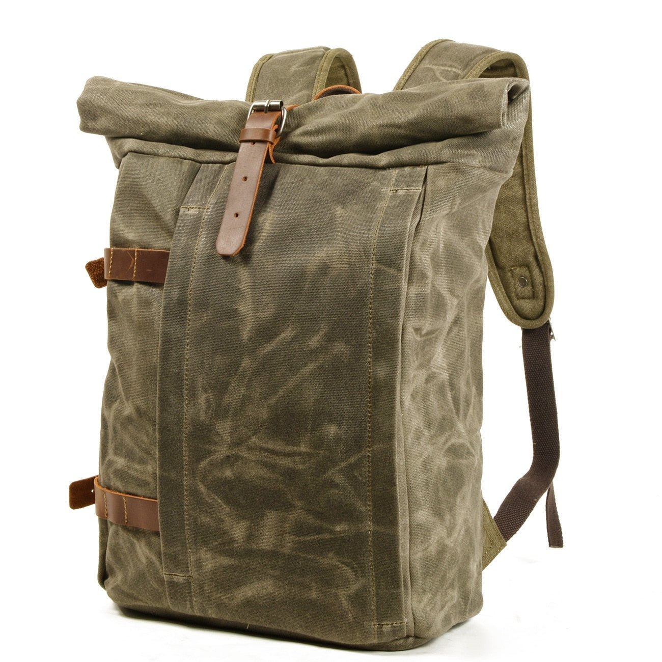 Vintage Waxed Canvas Rolltop Backpack