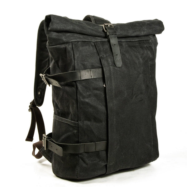 Vintage Waxed Canvas Rolltop Backpack
