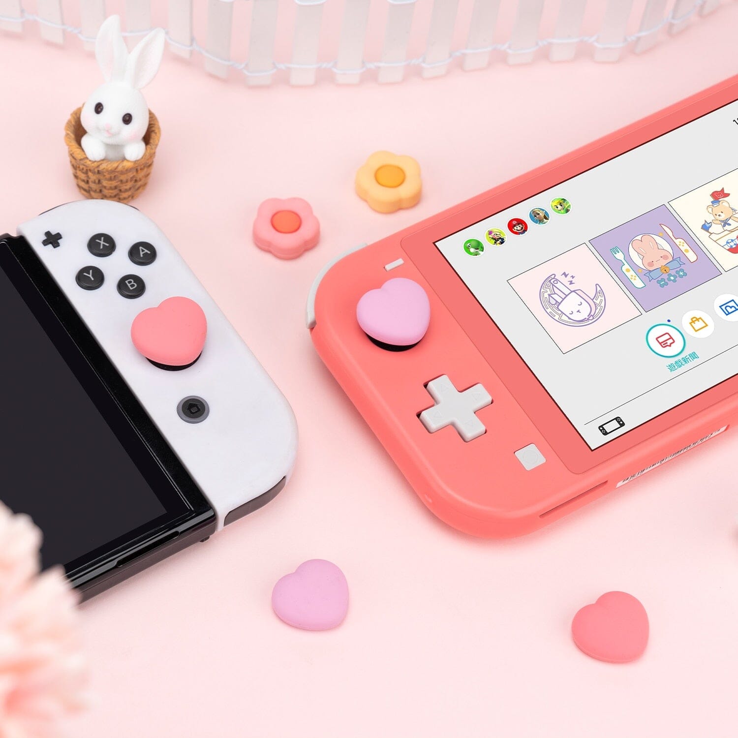 Capinhas de Flores para Joystick de Nintendo Switch - Kawaii Side