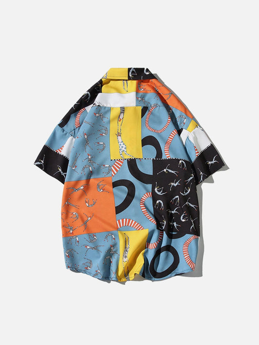 Abstract Graffiti Short Sleeve Shirt - Kawaii Side