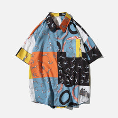 Abstract Graffiti Short Sleeve Shirt - Kawaii Side