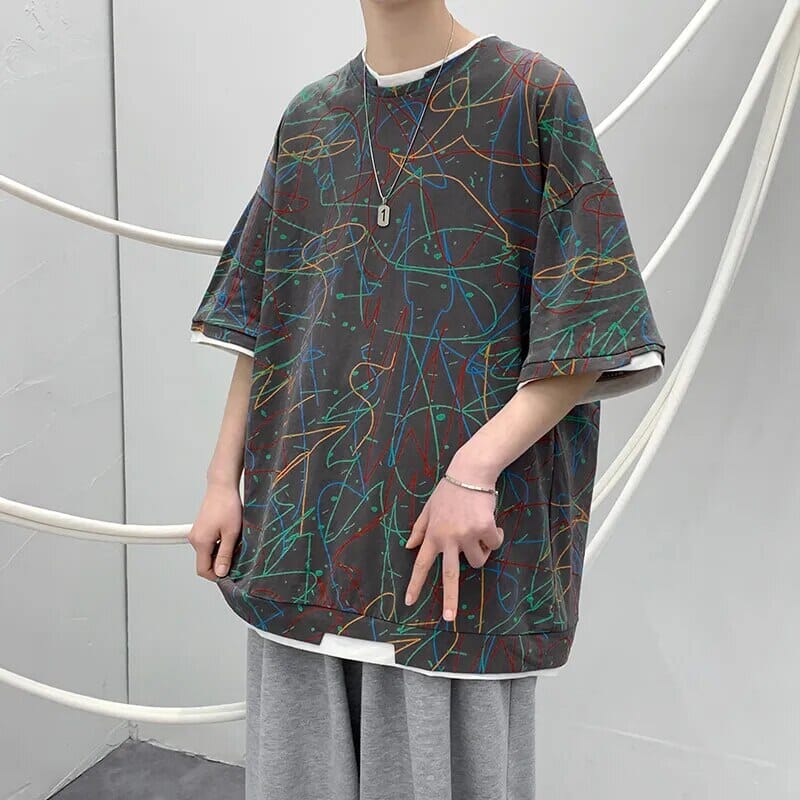 Abstract Streetwear T-Shirt - Kawaii Side