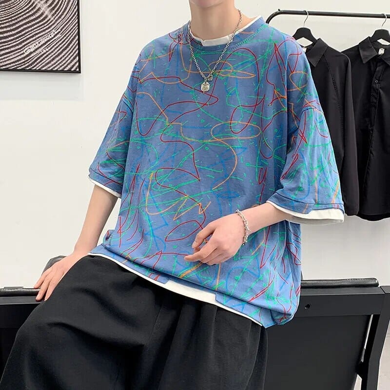 Abstract Streetwear T-Shirt - Kawaii Side