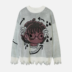 Anime Girl Knit Sweater - Kawaii Side