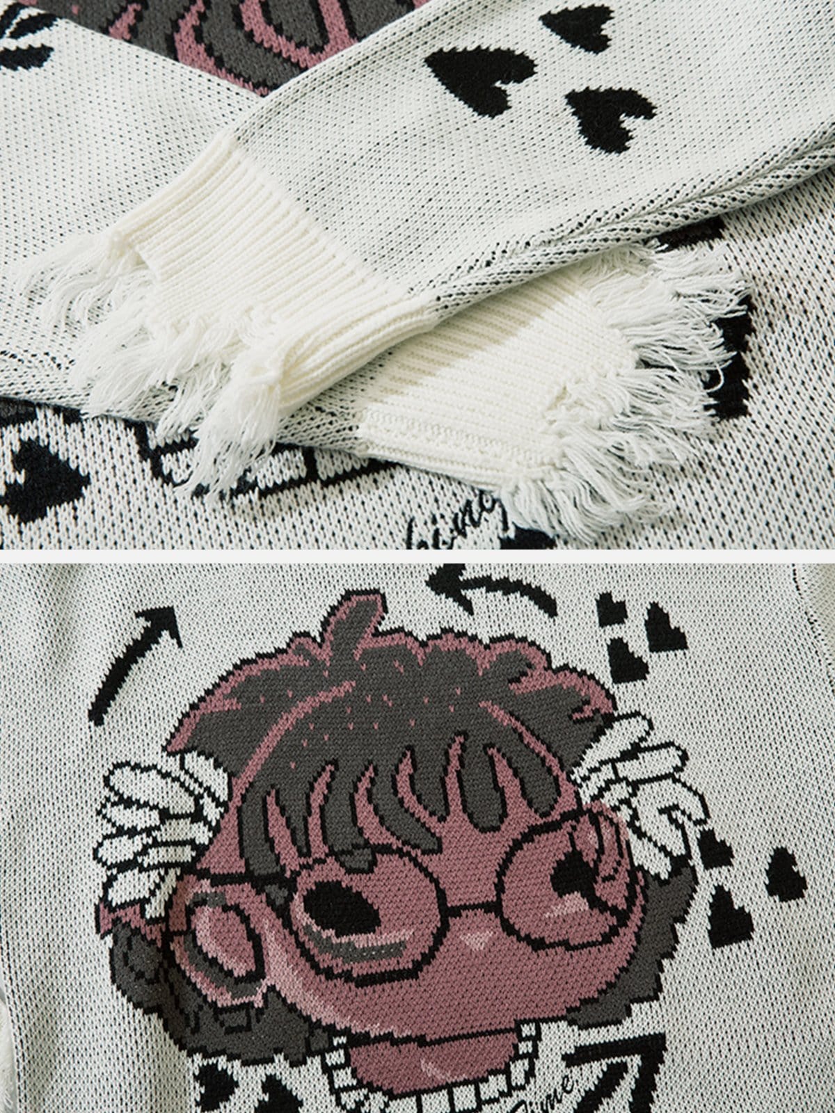 Anime Girl Knit Sweater - Kawaii Side