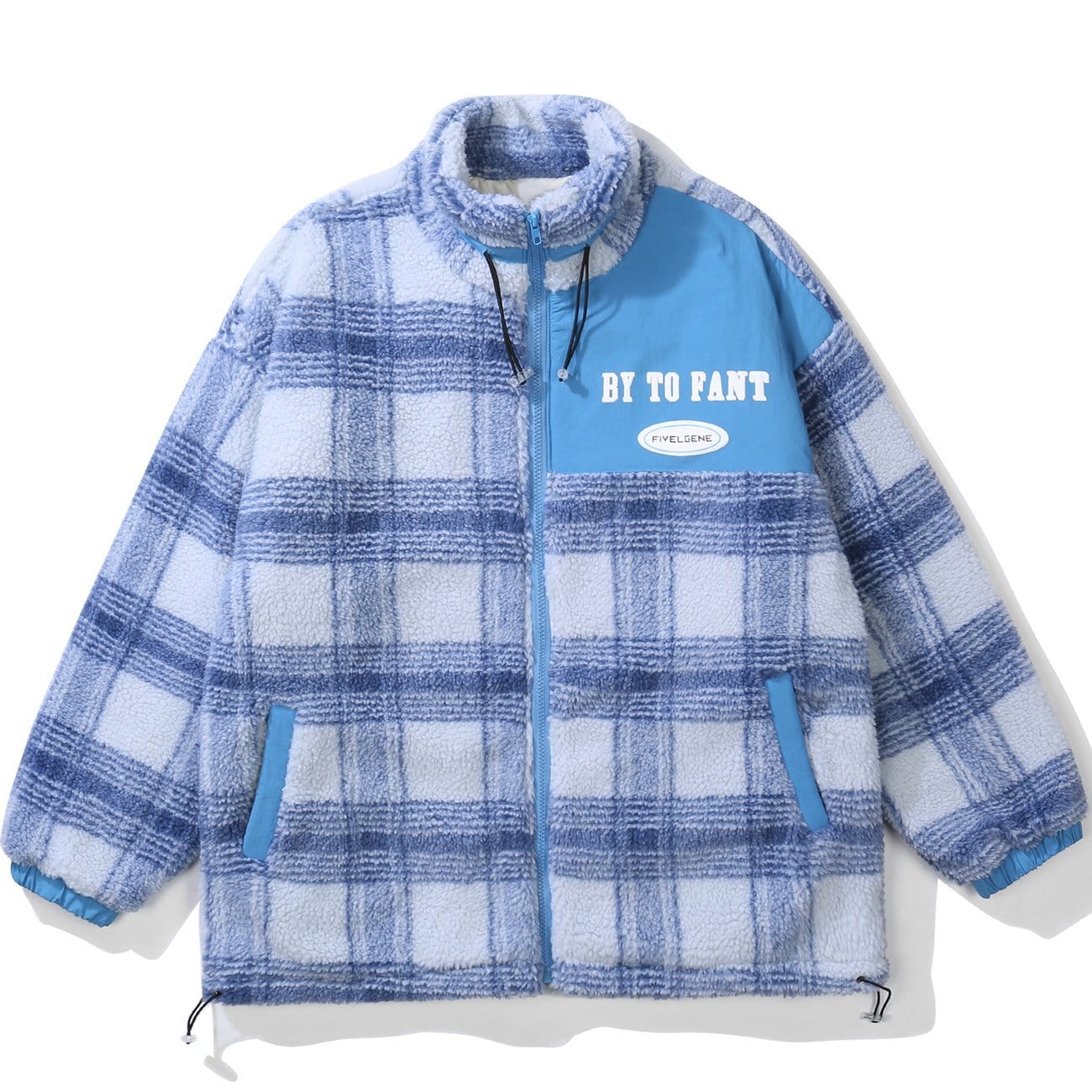 Big Plaid Patchwork Sherpa Coat - Kawaii Side