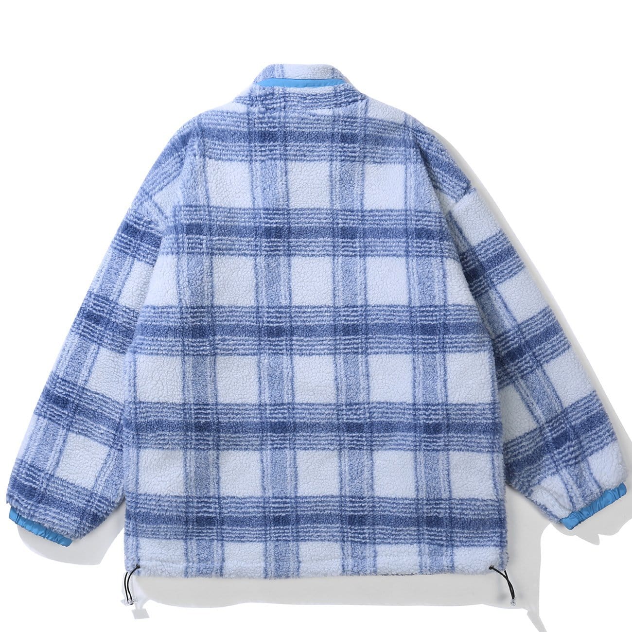 Big Plaid Patchwork Sherpa Coat - Kawaii Side