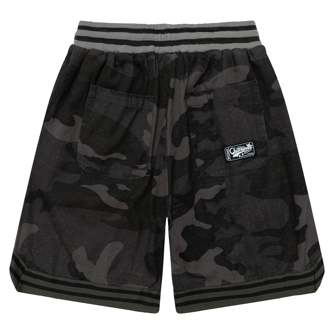 Camo Embroidery Letters Drawstring Shorts - Kawaii Side