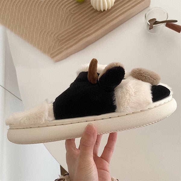 Cartoon Cow Cotton Slippers - Kawaii Side