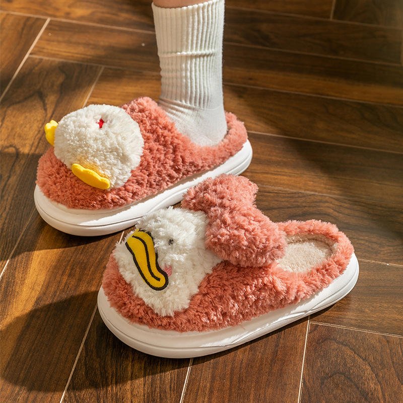 Cartoon Duck Plush Slippers - Kawaii Side