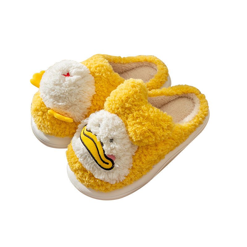 Cartoon Duck Plush Slippers - Kawaii Side